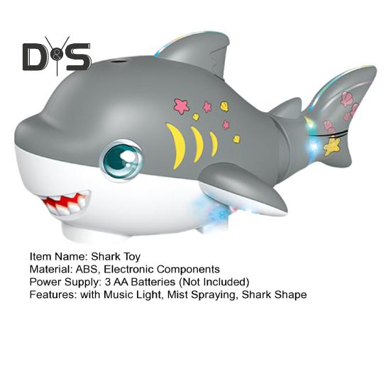 Electric Blowing Ball Shark Toy with Music Light Swing Tail Walking Shark Toy Educational Sea Animal Crawling Toy Toddlers Boys Girls Gift