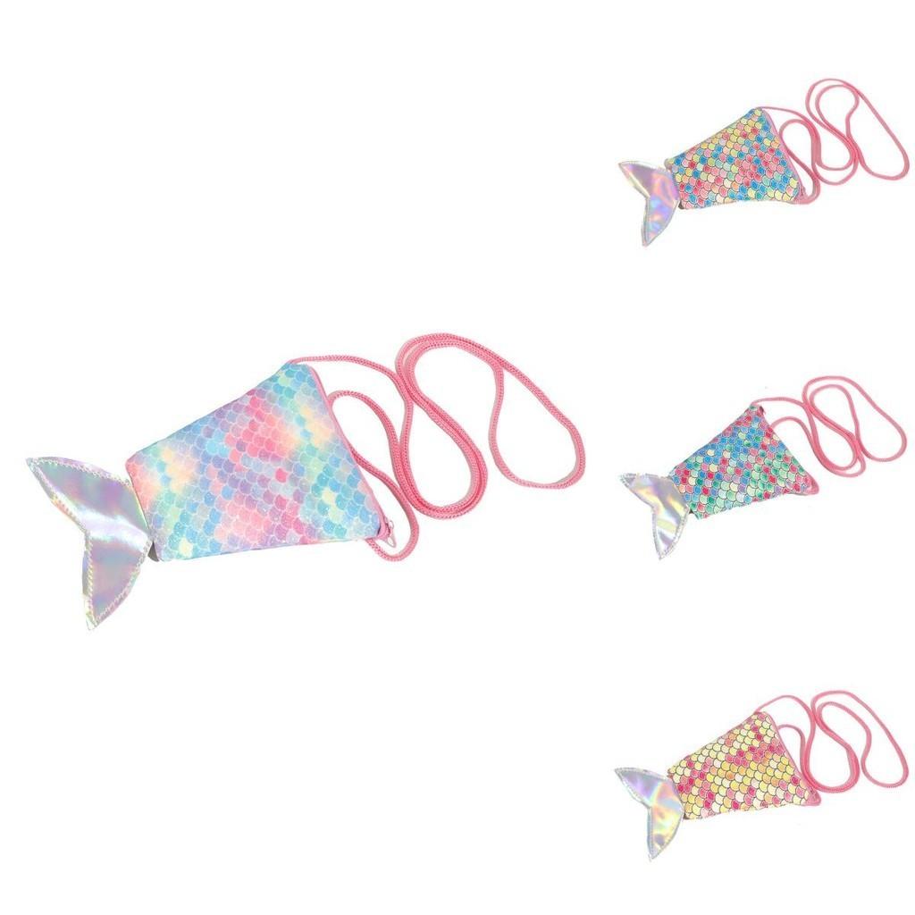 Delightful And Colorful Fish Tail Crossbody Bag For Children With Sparkling Sequins And Adorable Design