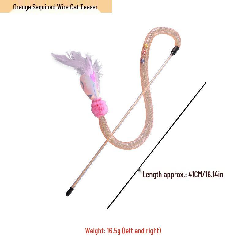 Pet Supplies Feather Bell Fairy Teaser Wand Collection - Interactive Cat Toys