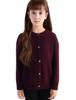 Girls' Wool Cardigan - Soft, Warm, Versatile, Skin-Friendly Solid Color Sweater
