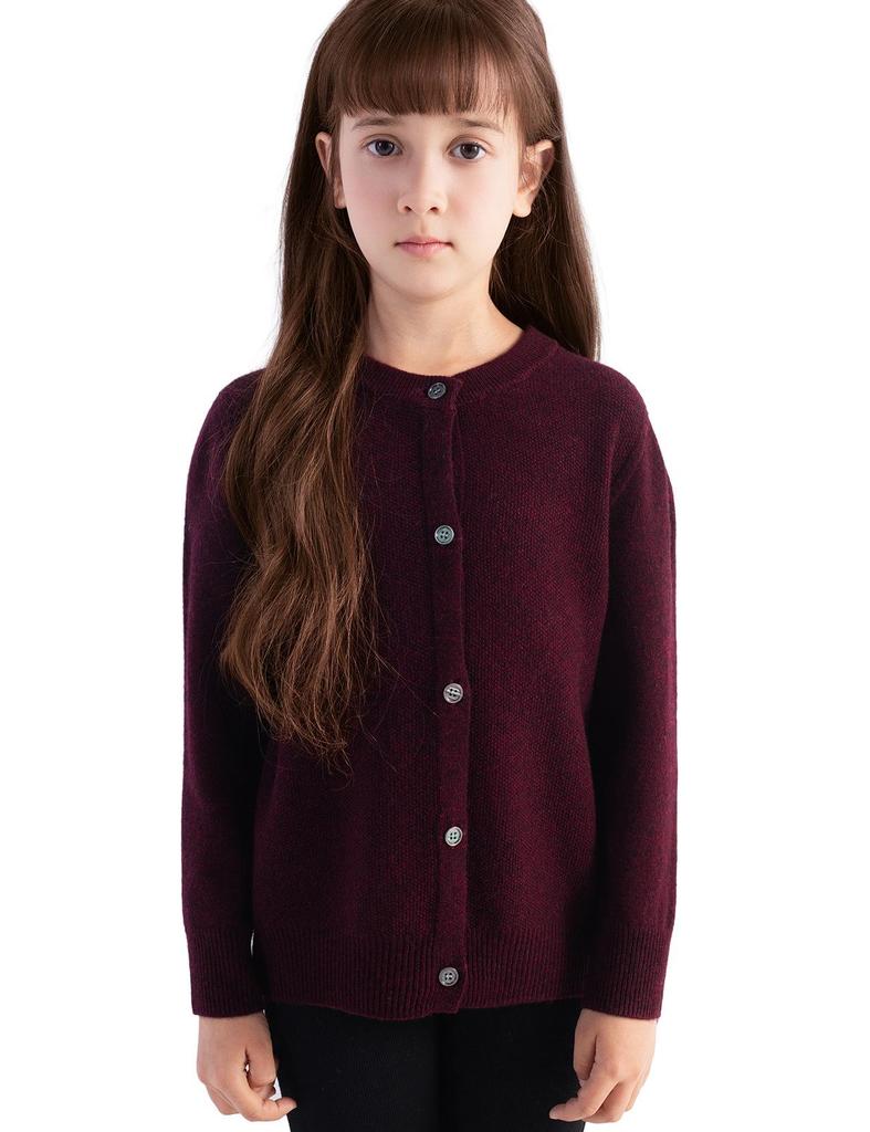 Girls' Wool Cardigan - Soft, Warm, Versatile, Skin-Friendly Solid Color Sweater