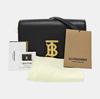 [Gebraucht] Tb Kleine Schwarze Leder Geprägte Tb Schultertasche Crossbody Tasche Goldene Beschläge Abnehmbarer Riemen - Ausgezeichnet #1BWBCE