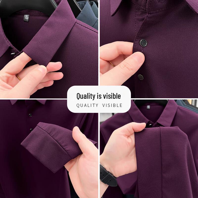 Tucano Men's Long Sleeve Business Casual Polo Shirt
