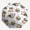 1pc Pug, Heart Automatic Folding Umbrella, Portable & Foldable Design with 8 Ribs, Casual Outdoor Accessory yy250805096