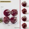Wine Red Flocked Christmas Tree Ornament Ball