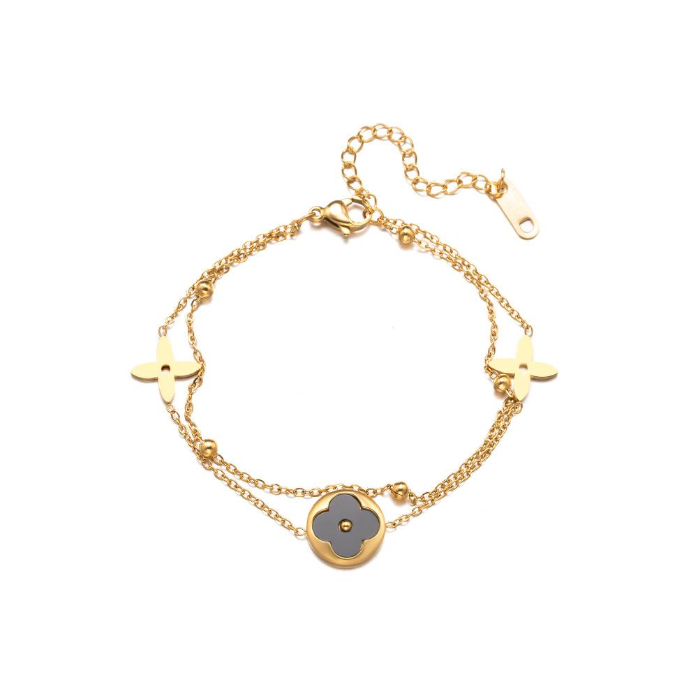 Klee-Titanstahl-Armband Ein leichtes Luxus- und raffiniertes Accessoire für Frauen Schlichtes und einzigartiges Design Nicht anlaufender Schmuck