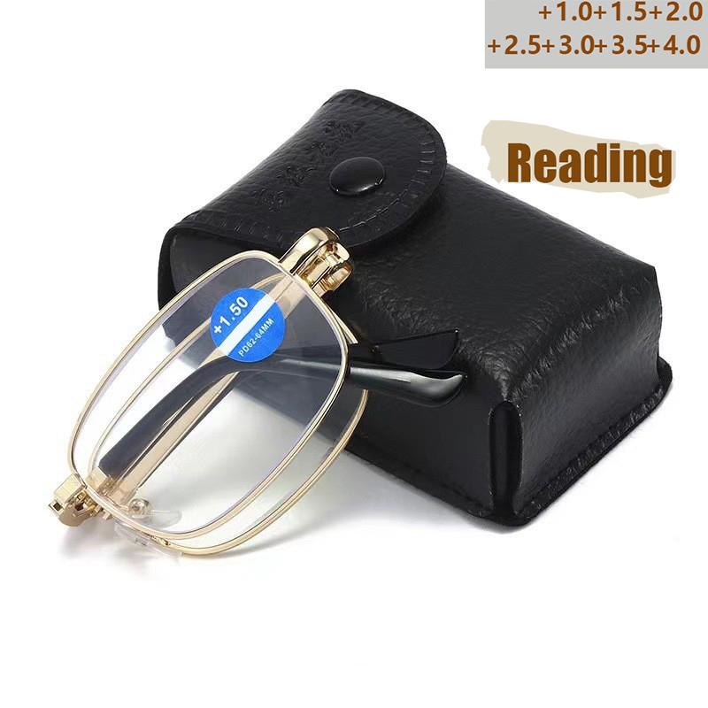 Latest Reading Eyeglasses Durable For Male And Female Folding Portable Blue Lightweight Metal Reading Eyeglasses Durable 301