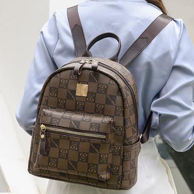 New American-style Vintage Limited Edition Printed Backpack for Ladies, Featuring a Lightweight, Luxurious, High-quality and Large Capacity Design.