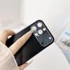 Glass Large Window Lens Protect Case For iPhone 17 16 15 14 13 12 Pro Max Plus Solid Color Shockproof Phone Cover Coque