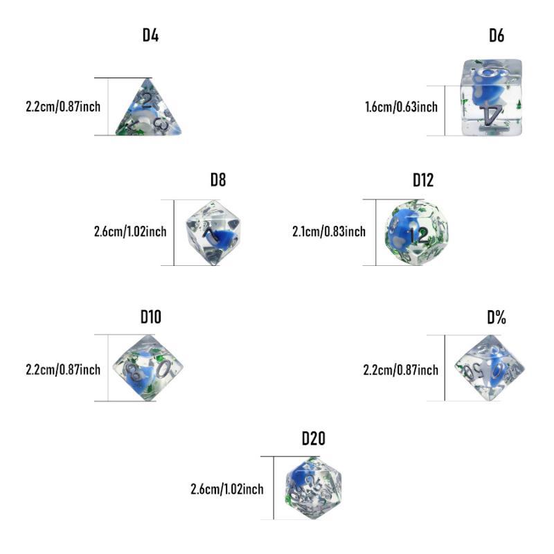 7Pcs Polyhedral Acrylic Dice Set Adorable Duck Print D4 D6 D8 D10 D12 D20 for Tabletop Role Playing Games