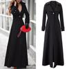 Fashionable Women's Slim-fit Faux Wool Coat, Extra-long Coat, Slim-fit Floor-length Windbreaker
