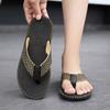 Cheap Summer Linen Slipper Men Indoor Home Shoes Lightweight Weaving Flip flops Men Bedroom Shoes Silent Casual Flip-flops Man