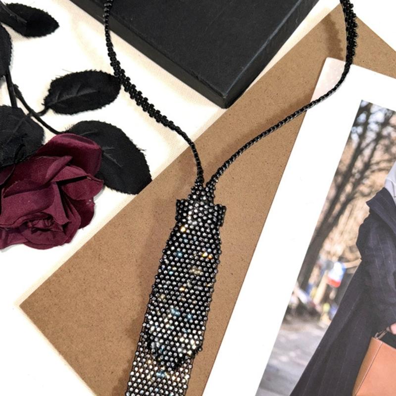 Eye-Catching Crystal Choker Necklace with Rhinestones Perfect for Bridal, Party, and Nightclub Outfits