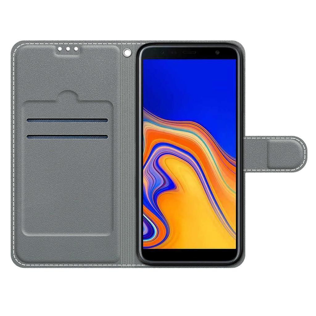 Luxury Painted Leather Case Wallet Book Style Protective Cover for Samsung Galaxy J6 Prime/J6 Plus/J6 (2018) J600/J5/J3