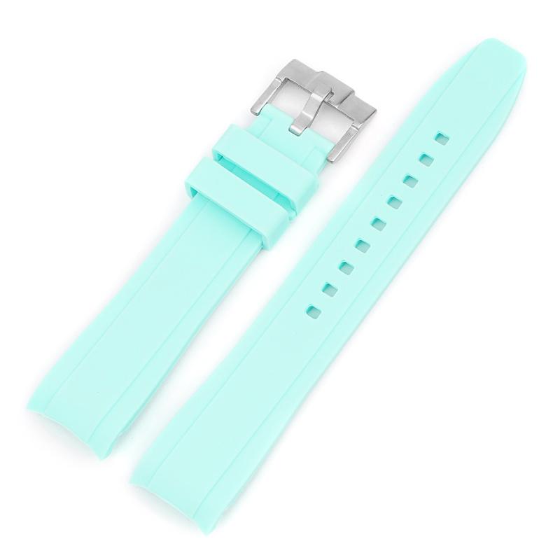 

Для ремешка для часов бренда Omega Swatch Co Силиконовый Planet System Изогнутый силикон Для ремешка для часов Rolex Water Ghost 18 мм 19 мм 20 мм 21 мм 22 мм 22mm светло-синий