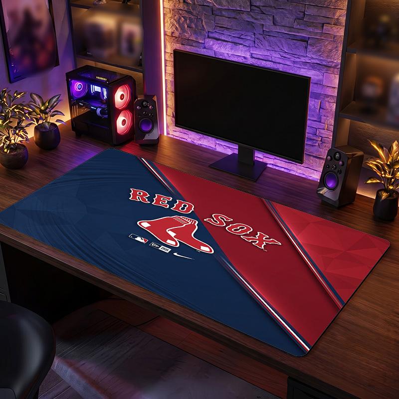 Boston Red Sox Pattern Mousepad Anti?Slip Rubber Desk Pad For Gaming Working Desktop Decoration