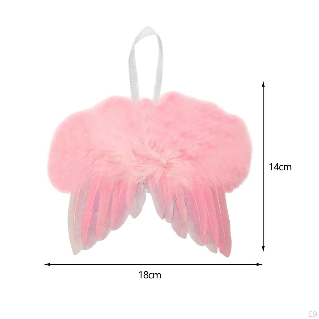 5 Pieces Angel Wing Feather Hanging Wing, Christmas Decorations for Holiday, Party