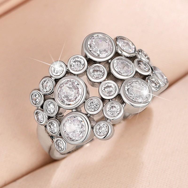 

Irregular Starry Sky Female Ring Royal Fashion Luxury Zircon Ring No. 6