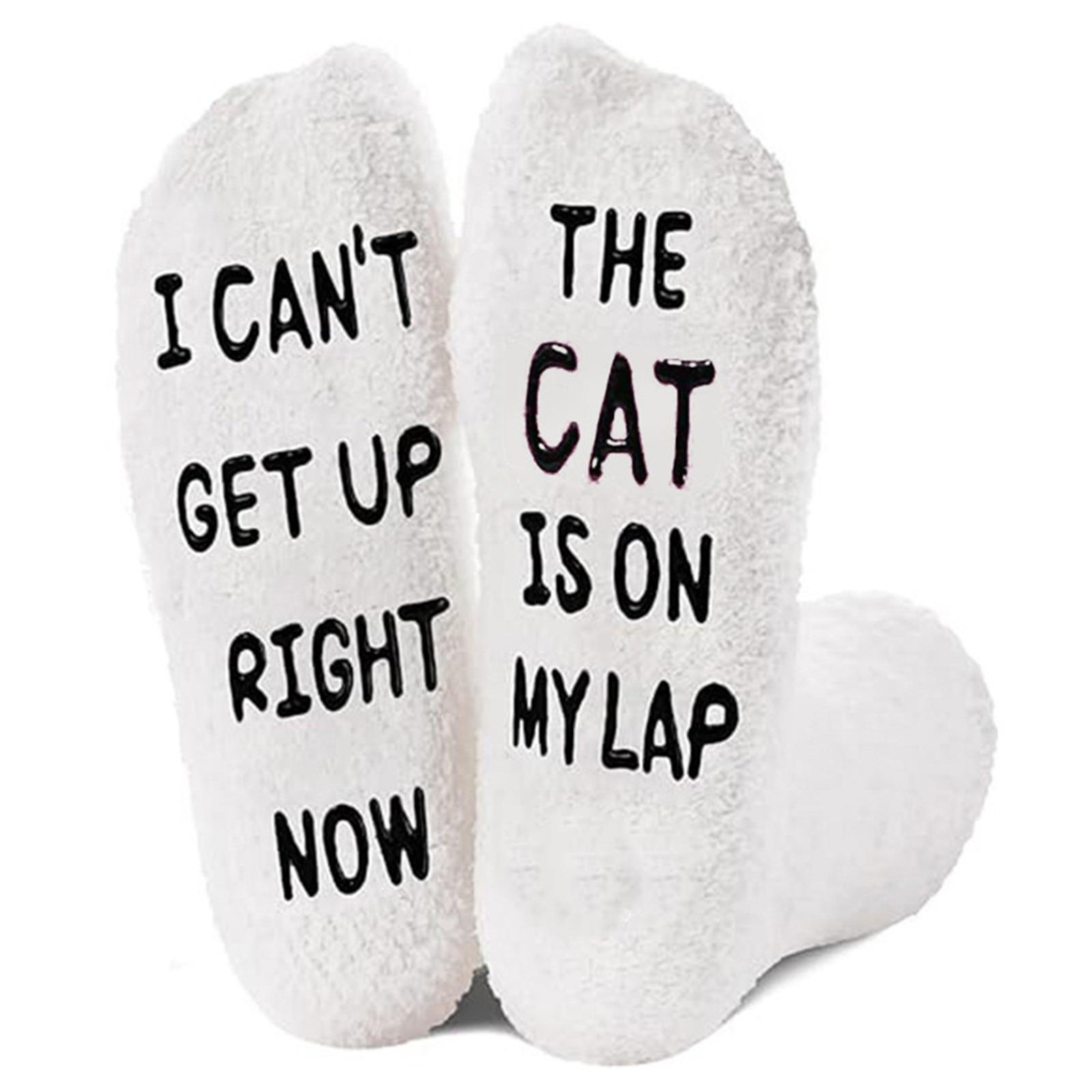 

Утолщенные носки для торта Серия животных Напольные носки с буквенным клеем Подошва One Size белый