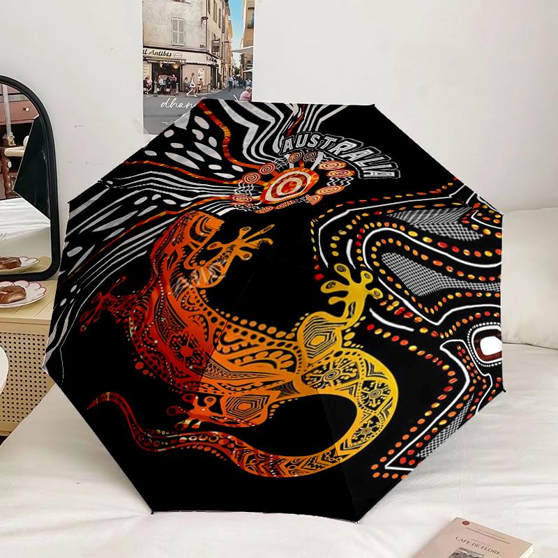 Aboriginal Art Patterns Umbrella 8-Frame for Travel, camping, Casual Lightweight Portable Umbrella, Essential for every family Holidays Gift