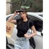 Spring and Summer New South East Asia Hot-selling Solid Color Slim-fitting Short-sleeved Women's White Bottoming Shirt Top