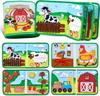 Livro Sensorial Montessori - Brinquedo de Atividade com Animais da Fazenda com Contação de Histórias para Crianças Pequenas, Aprendizagem Precoce, Habilidades Motoras Finas