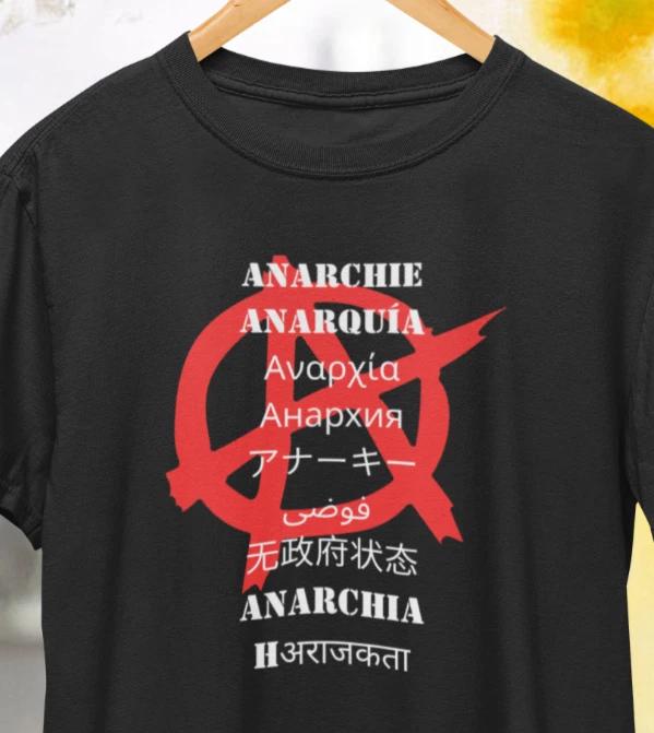 International Anarchy Punk Rock T-Shirt /Retro Vintage Pistols Crass Protest Tee 4XL