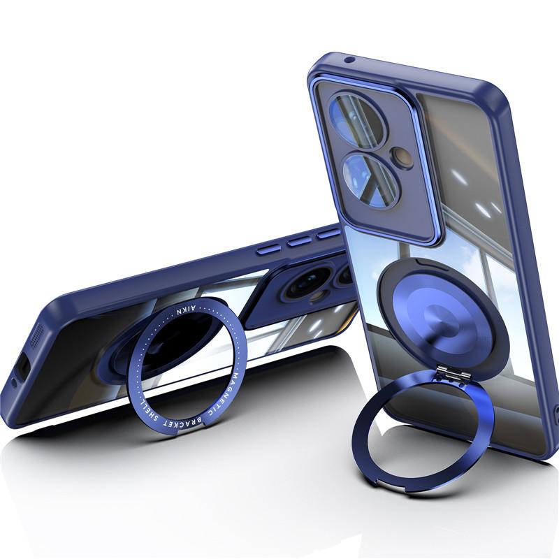 Full Cover Super Anti-drop 360 Degrees Rotating Bracket Case With Lens Film For Oppo Reno 11A 11 F F25 Pro Back Protection Shell
