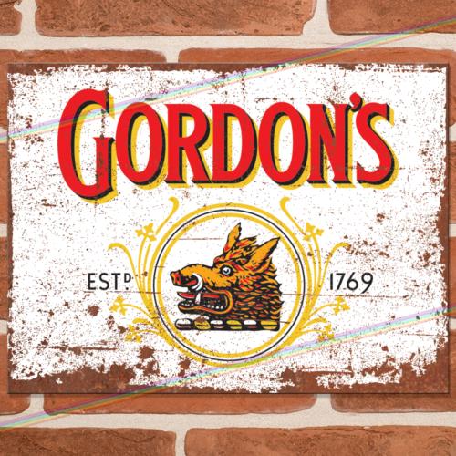 

GORDONS GIN Металлические Знаки Мужская Берлога Сарай Гараж Бар Паб Ретро Винтажный Жестяной Знак Великобритания Алюминий 20x30cm（7.8x11.8inch）