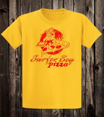 T-shirt Retro 100% Cotone Anni '80 Stranger Surfer Boy Pizza Things