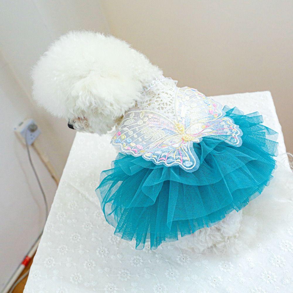 

Butterfly Fairy Dog Chiffon Dress Pet Clothes Pet Fairy Dress For Small Medium Dogs M фиолетовый
