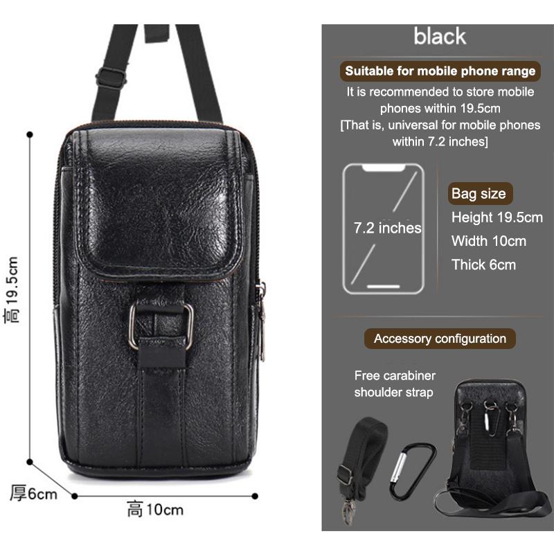 Retro Everyday Waist Bag Waterproof PU Leather Chest Bag withMultiple Pockets Adjustable Strap forPhone&Essentials Vintage Style
