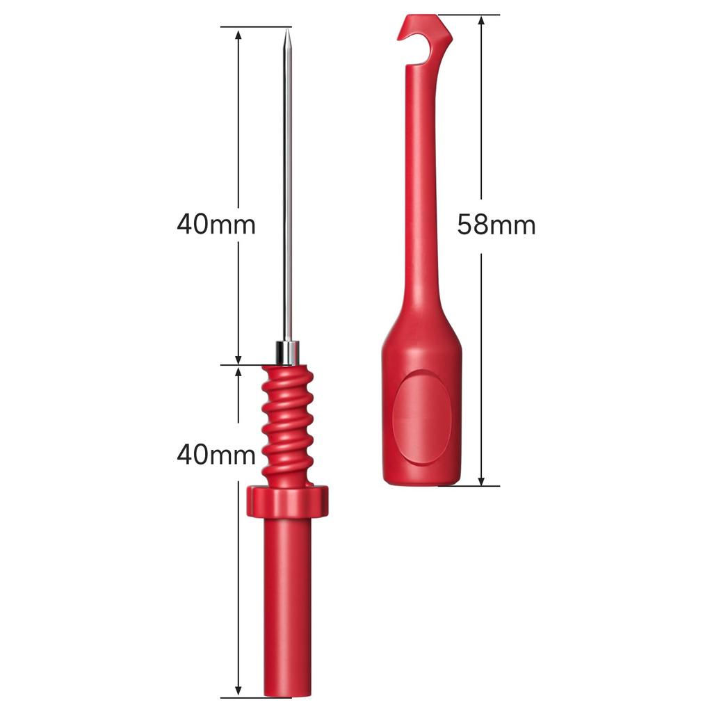Cleqee Wire Piercing Probe Banana for Automotive Electrical Circuit Diagnosis and Multimeter Compatible 2-Piece (1mm Probe/4mm Plug) Repair, (Red