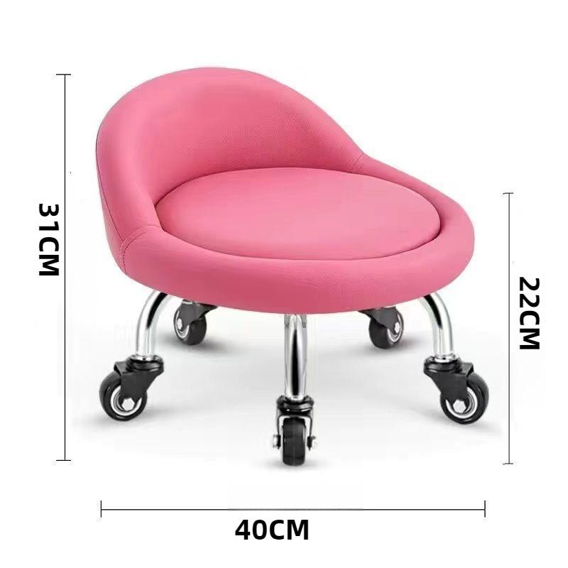 Household Mobile Universal Wheeled Stool Thickened Frame Round Pulley Stool Portable Low Swivel Chair Tool