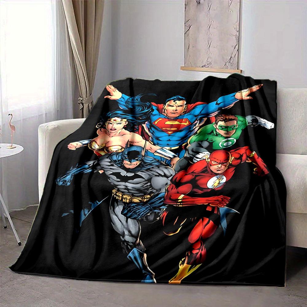 1pc Superman, Justice_League Blanket | Polyester Fiber, All-Season Comfort for Sofa, Bed, Office, Car, Camping yy251021151