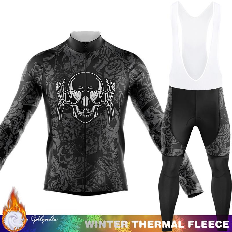 Men's Cycling Jersey Winter Thermal Fleece Biking Clothes Triathlon Road Bikes Man Outfit Long Sleeve Shirt Bicycle Clothing Set