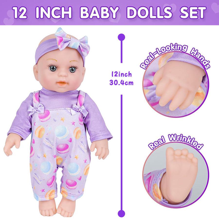 12" Reborn Rubber Baby Doll & Backpack Set - Soothing Toy for Children