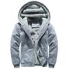 Herre hettegenser Vinter Varm Fleece Glidelås Genser Jakke Outwear Frakk Topper Bluser