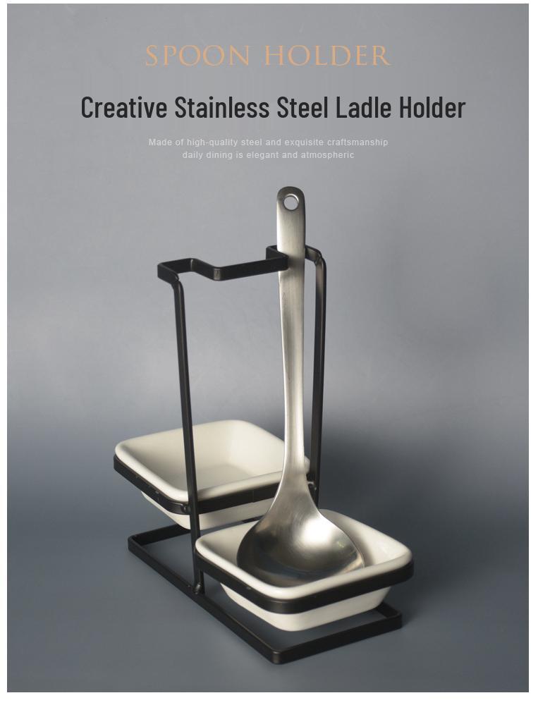 Stainless Steel Spoon and Ladle Holder - Skimmer Rack for Kitchen & Restaurant