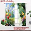 2D flat printing 2pcs Drapes Beautiful Butterfly Garden Flowers Digital Printed Polyester Drapes Festive Wall Decor for Entryway