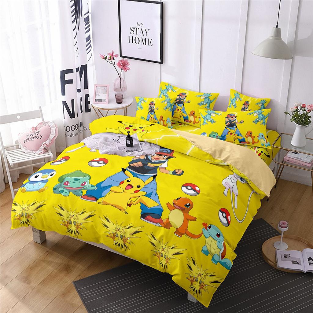 3D Printed Quilt Cover Three-Piece Set Four-Piece Set Children'S Cartoon Duvet Cover