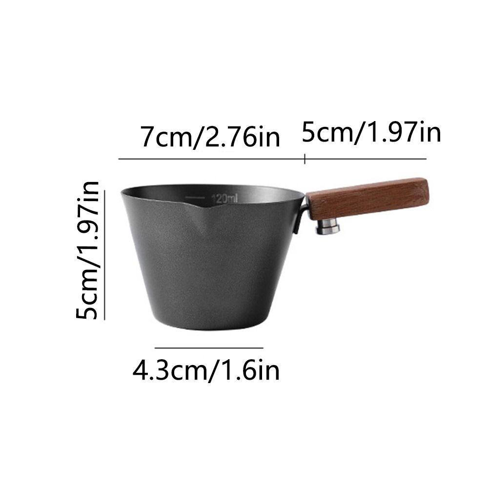 Wood Handle Espresso Measuring Cup 304 Stainless Steel Small Milk Pitcher  Kitchen Accessories