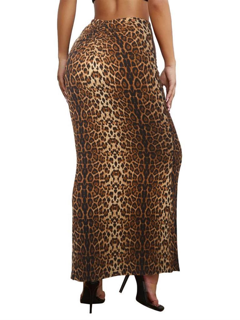 2024 Autumn/Winter Leopard Print Bodycon Mermaid Skirt