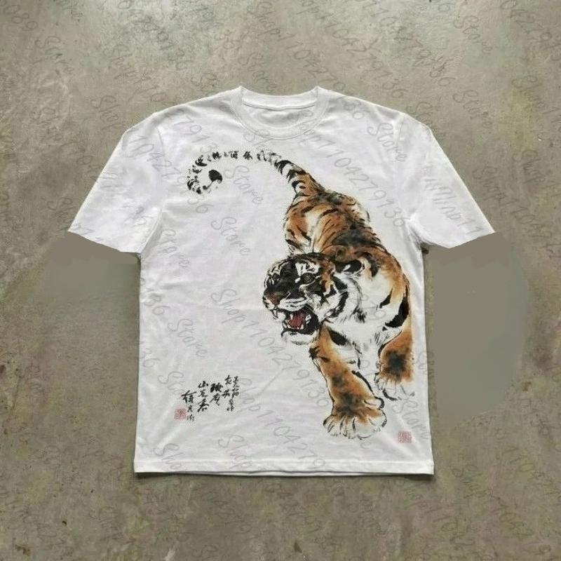 Y2K Women s Funny Horror Tiger Print Long Sleeve T-Shirt, Casual Daily Versatile Top Casual & Versatile Breathable S разноцветный