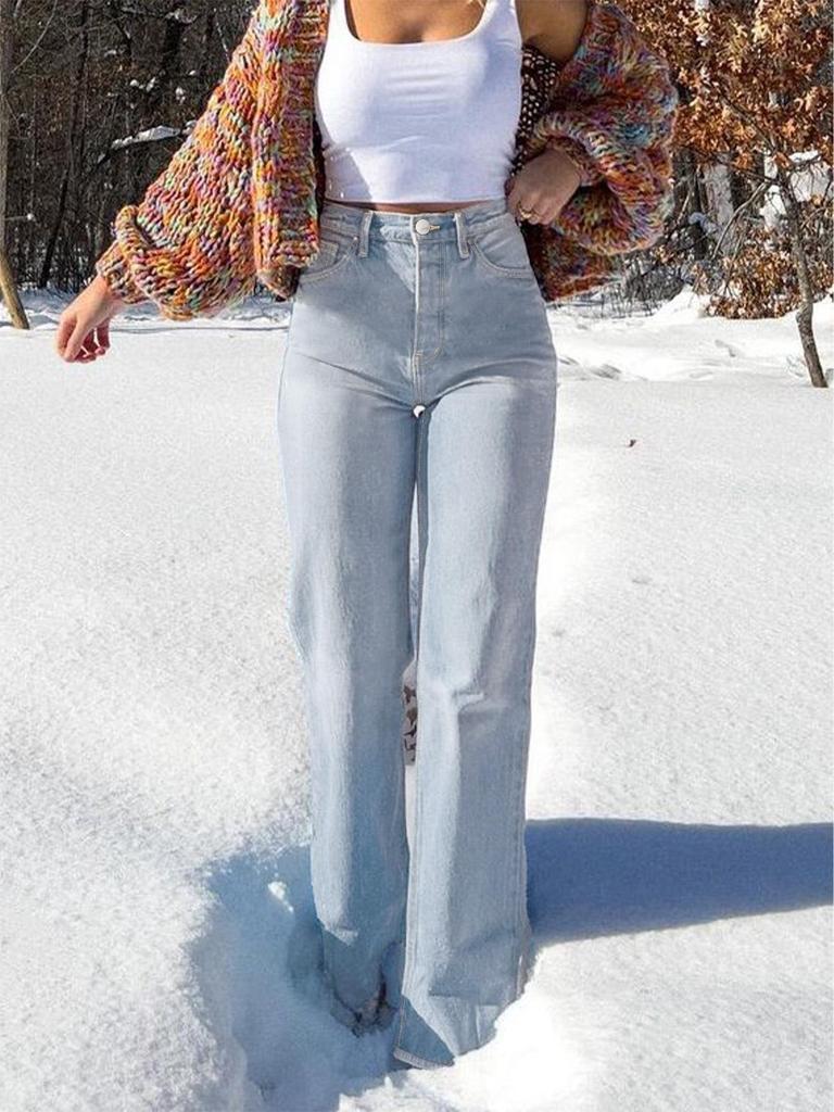 TikTok Hot Seller: Plus Size High Stretch Denim Narrow & Wide Leg Pants for Cross-Border Europe & America, Professional Use Only