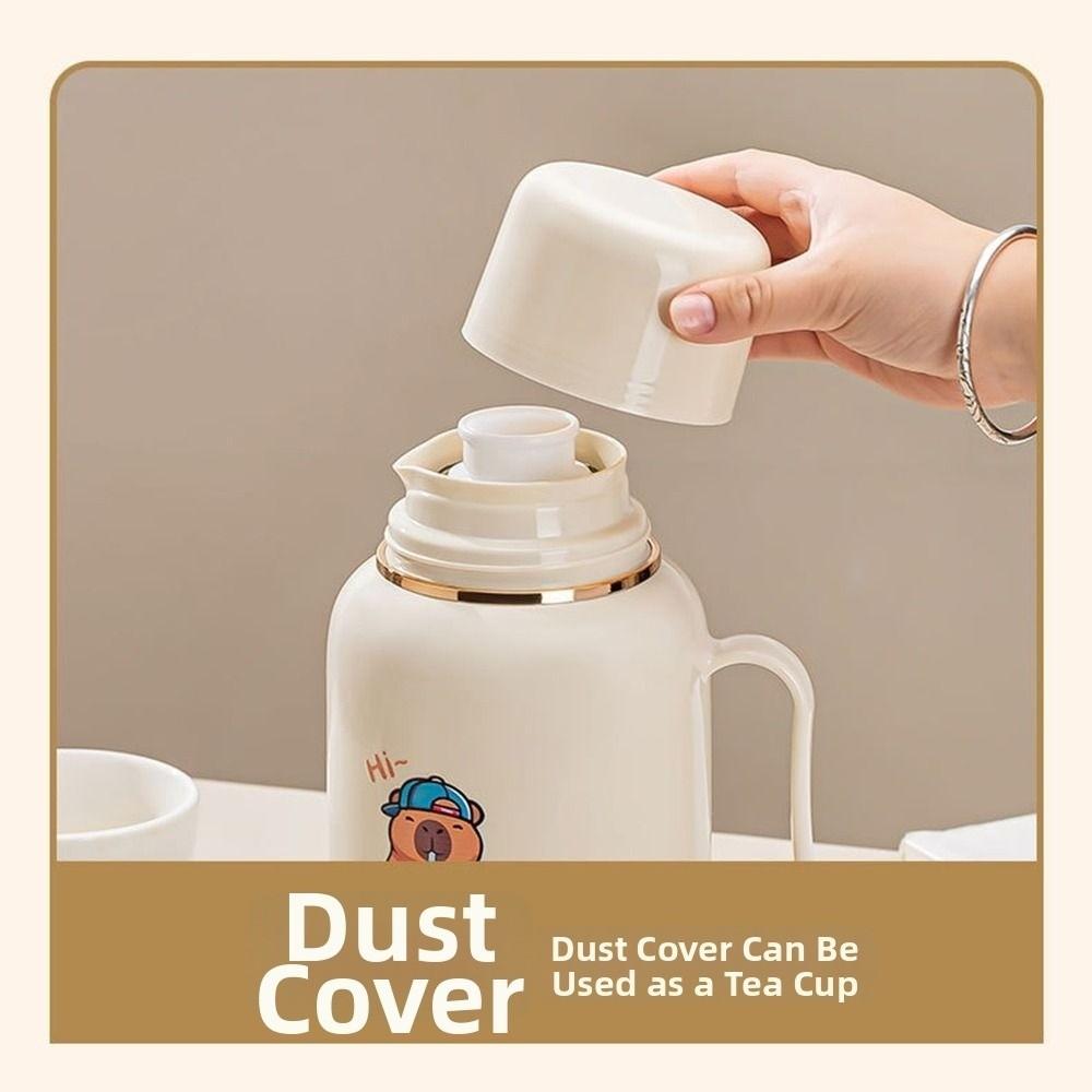 Cartoon Anime Capybara Thermos Water Cup 1000ML Hot Water Dispenser  Household Use