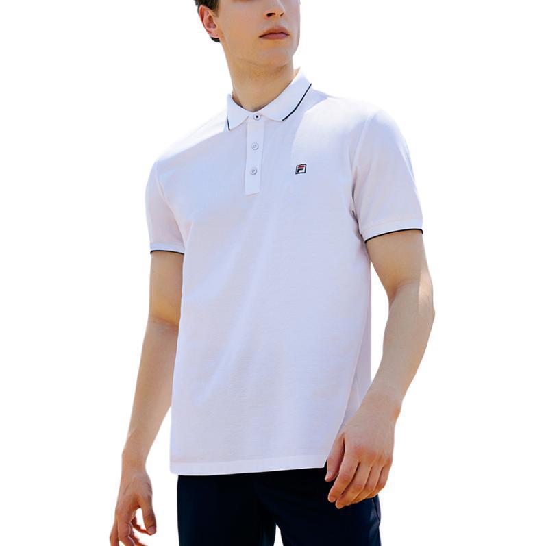 FILA Modern Heritage Fashion Comfortable Versatile Breathable Logo Embroidered Short Sleeve Polo Shirt Men tops White F51M523102F-WT