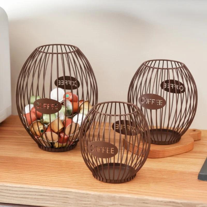 

Корзина для хранения кофейных капсул, металлическая стойка для кофейных капсул, подставка для чашки, капсула для эспрессо, для кухни, кладовой, офиса, дома, кофейная чашка