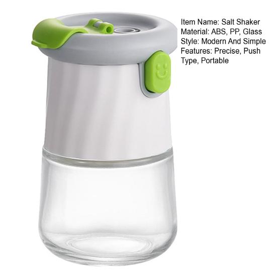 Measuring Seasoning Bottle 0.5g Precise Quantitative Salt And Pepper Shaker Push Type Salt Control Bottle Glass Spice Jar for Kitchen Cooking Camping