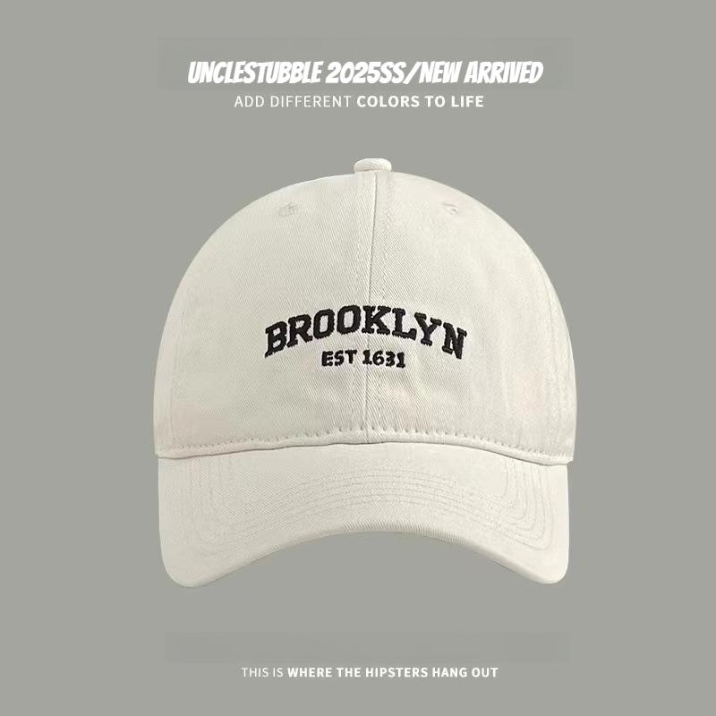 1pc Soft Retro Letters Baseball Caps for Women,solid Color Embroidered Sun Hat Adjustable Men Sports Peaked Cap Trucker Dad Hats